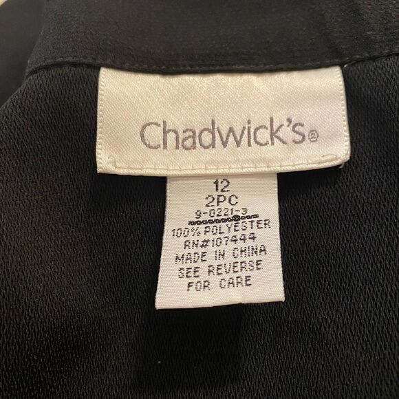 Chadwick’s Double Breasted Vest Top Black Sz 12 - Picture 2 of 3
